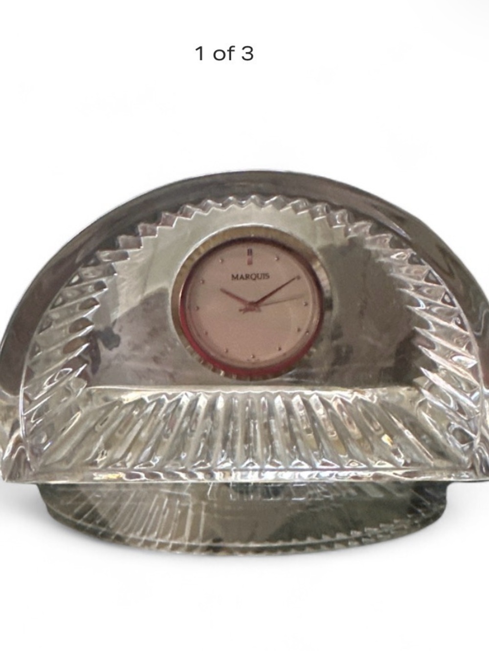 Marquis Crystal Clear and Silver Mantel Clock